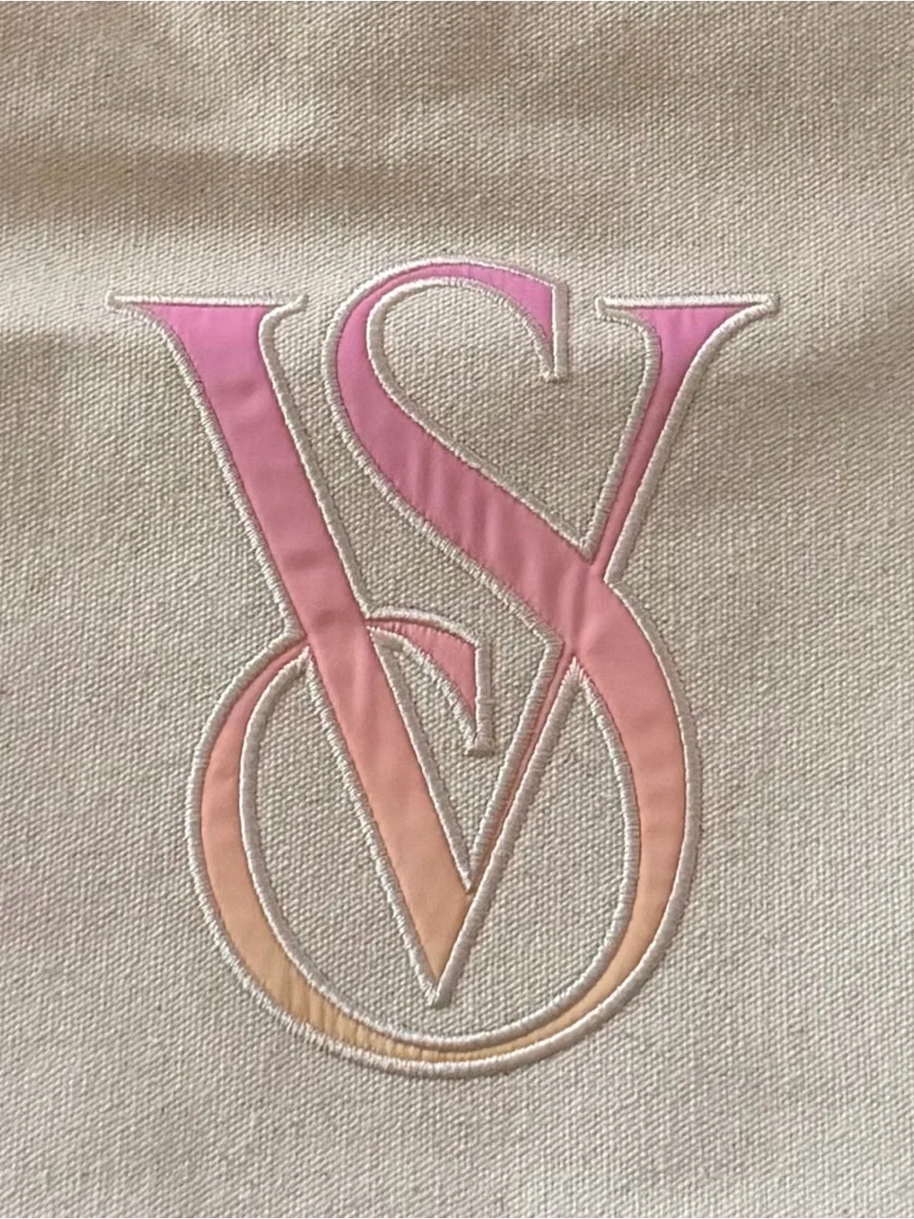 NWT-VICTORIA’S SECRET-BEIGE OMBRÉ LOGO CANVAS TOTE BAG